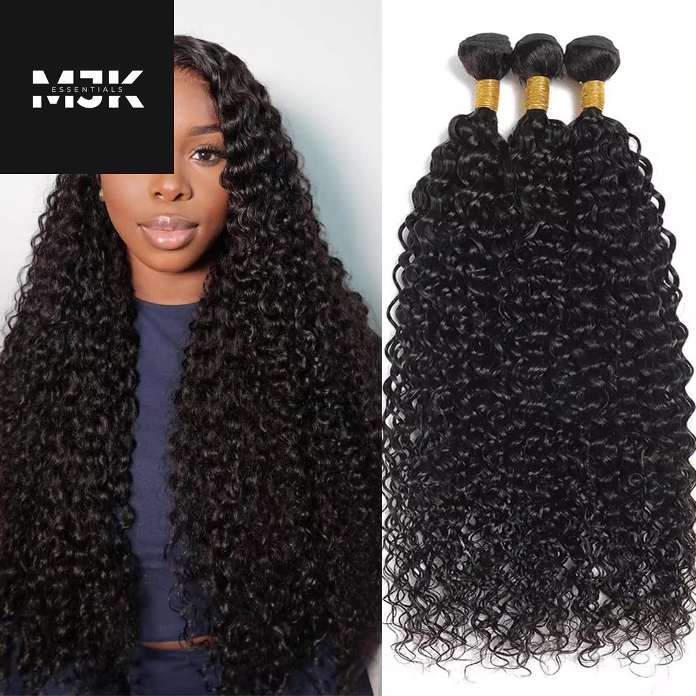 Loose Deep Wave Bundles Human Hair 4 Bundles 20 22 24 26 Inch 100% Unprocessed Brazilian Virgin Human Hair Bundles, Loose Deep Wave 4 Bundles, Can Be Dyed and Bleached Natural Black