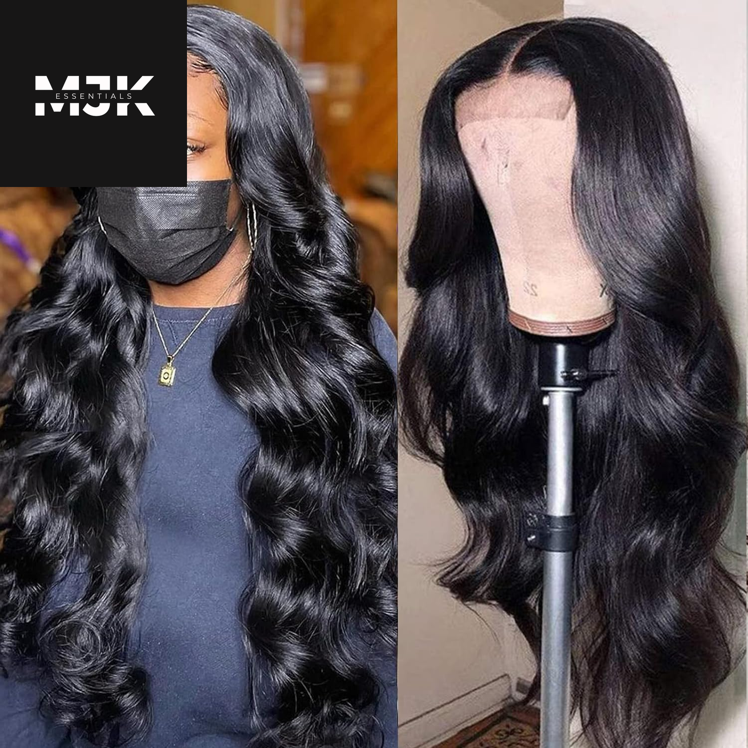 Closure Wigs Human Hair Body Wave 5X5 HD Lace Closure Wigs Human Hair Pre Plucked with Baby Hair 180% Density Brazilian Virgin Human Hair Wigs for Black Women Natural Color (Body Wave Wig, 24 Inch)