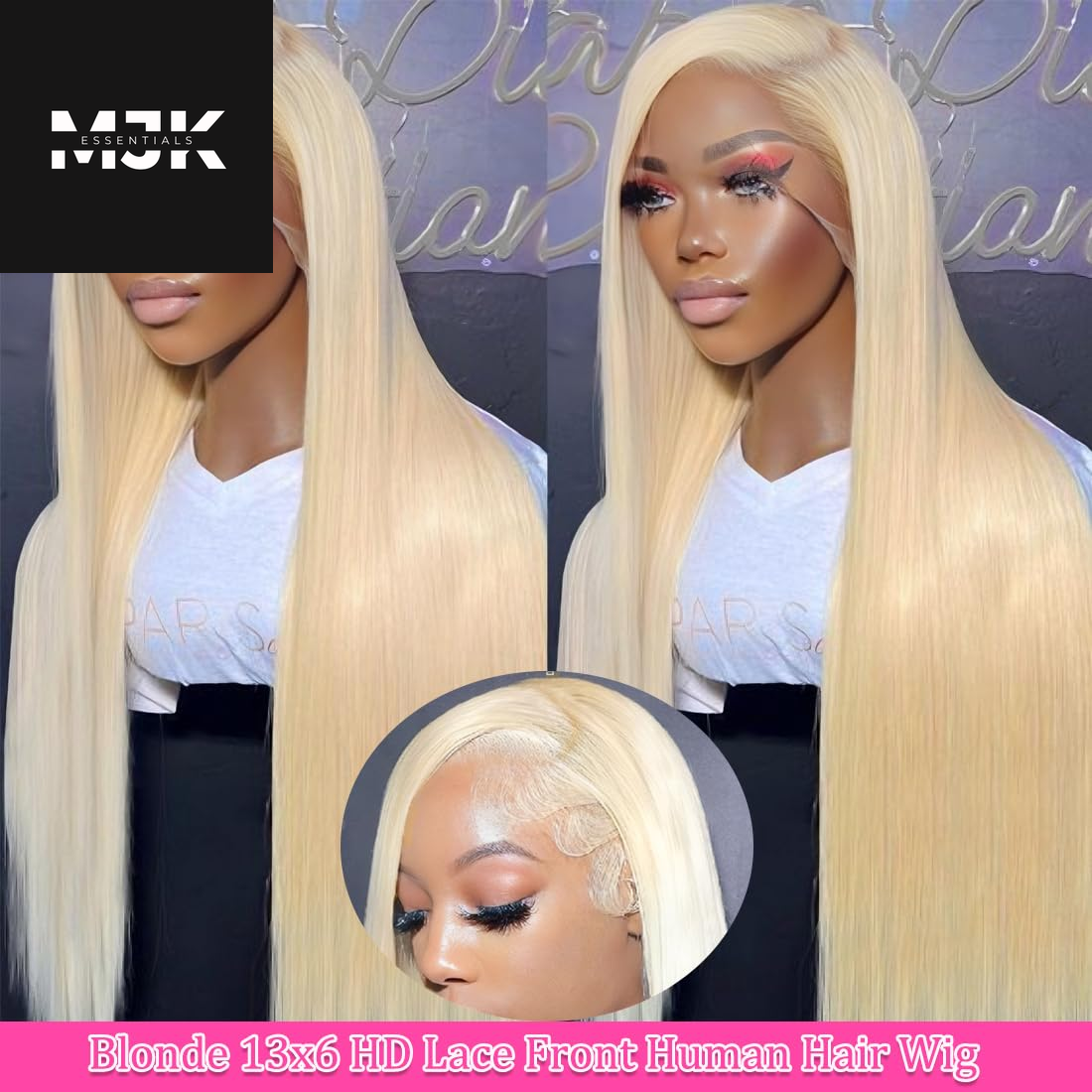 30 Inch 613 Lace Front Wig Human Hair Blonde 13X6 HD Transparent Lace Front Wigs Human Hair 180% Density Blonde Glueless Wigs Human Hair 613 HD Straight Lace Frontal Wigs Human Hair Pre Plucked