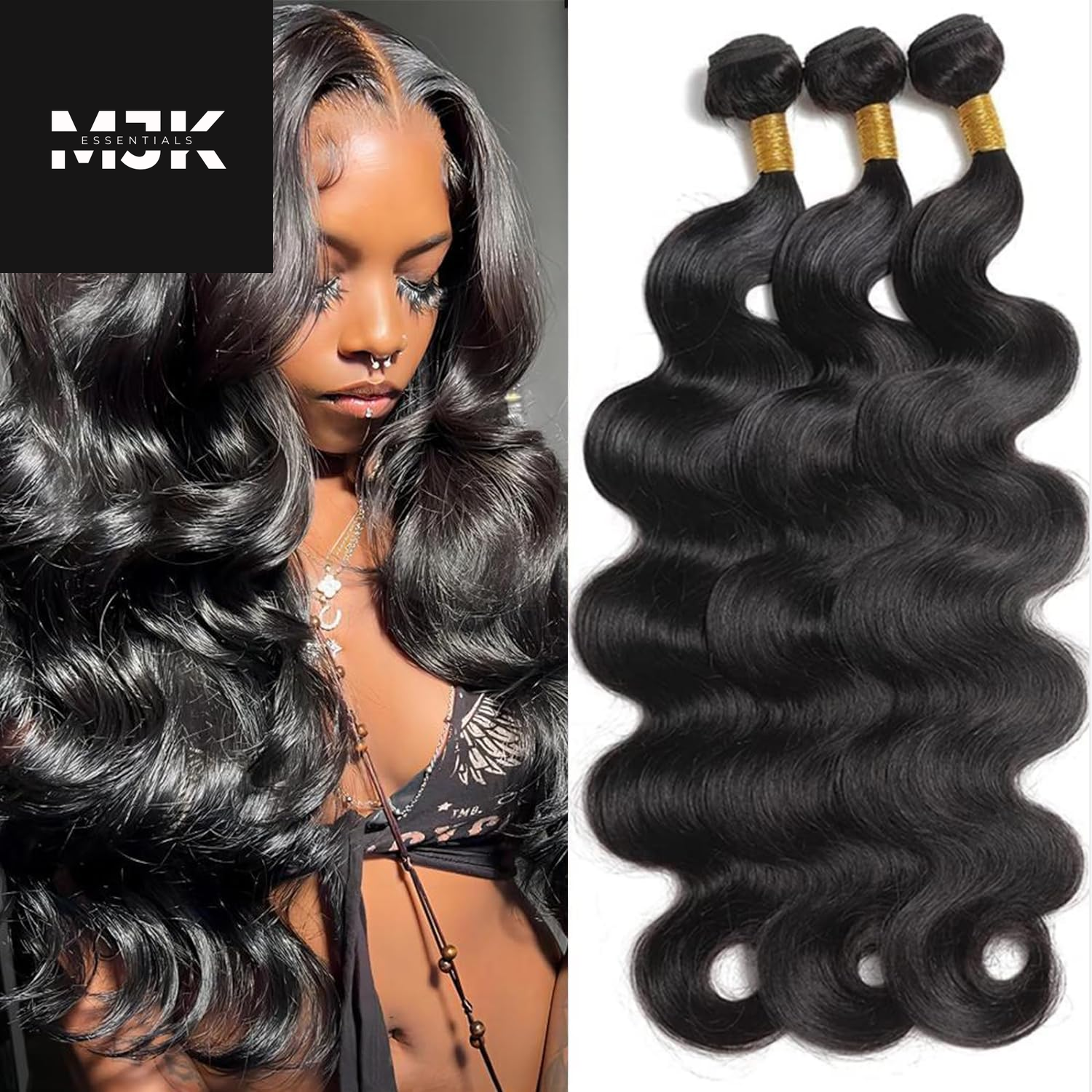 12A Human Hair Bundles 20 22 24 26 Inch Body Wave Bundles Human Hair 100% Unprocessed Brazilian Virgin Hair 4 Bundles Deals Human Hair Extensions Quick Weave Bundles Human Hair Natural Black