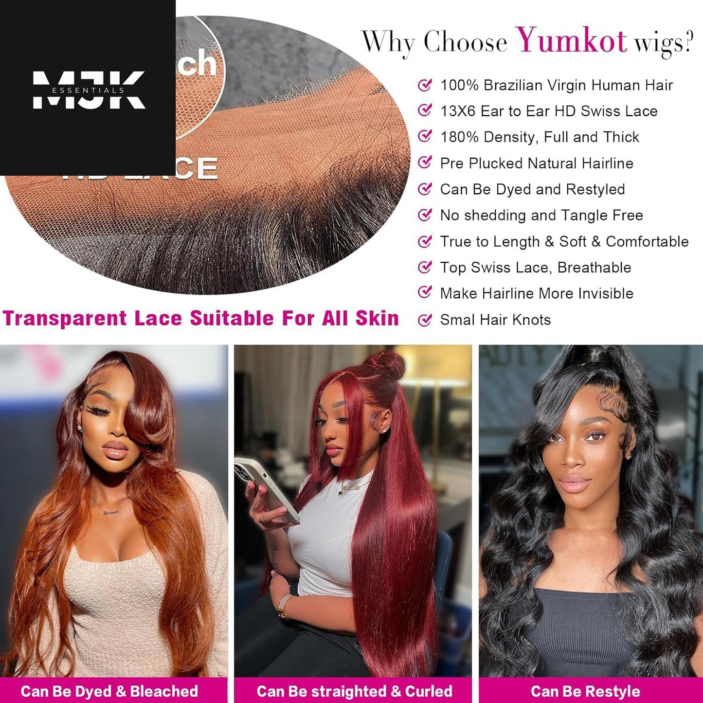 30Inch 13X6 Chocolate Brown Body Wave Lace Front Wigs Human Hair Pre Plucked with Baby Hair 180% Density Full Lace Human Hair Wigs HD Transparent Lace Frontal Wigs for Women Colored Wigs