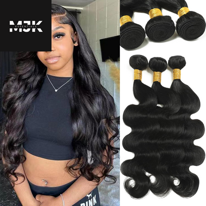 Body Wave Bundles Human Hair 18 20 22 24 Inch Human Hair Bundles 100% Unprocessed Brazilian Virgin Hair 4 Bundles Human Hair Quick Weave Deals Human Hair Extensions for Women Natural Color