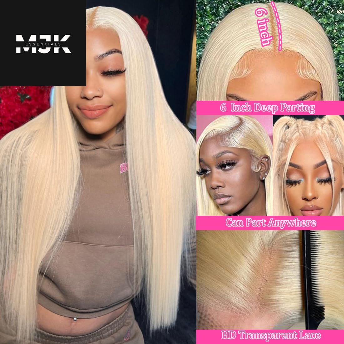 30 Inch 613 Lace Front Wig Human Hair Blonde 13X6 HD Transparent Lace Front Wigs Human Hair 180% Density Blonde Glueless Wigs Human Hair 613 HD Straight Lace Frontal Wigs Human Hair Pre Plucked