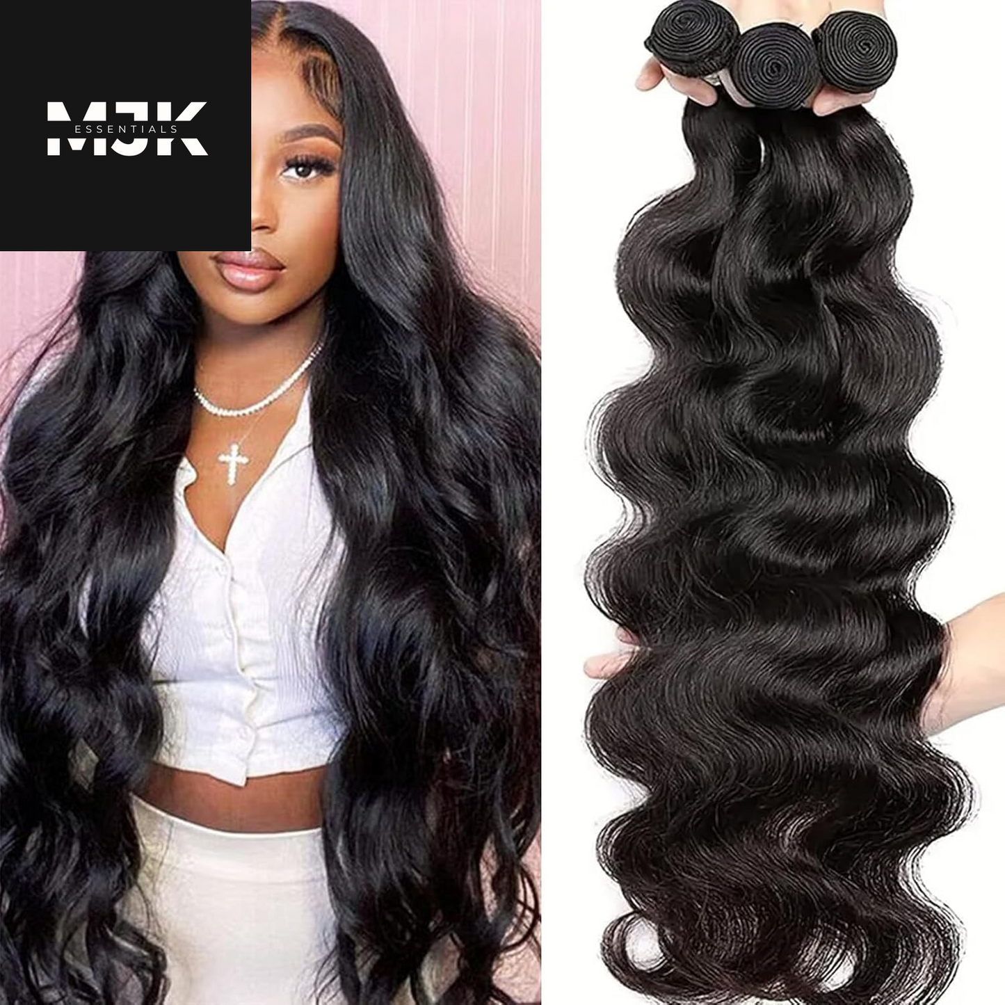 Human Hair Body Wave 4 Bundles 14 16 18 20 Inch 12A 100% Unprocessed Myanmar Soft and Full Double Welf Quick Wave Natural Color Human Hair Extensions for Women