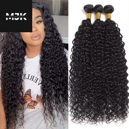 Loose Deep Wave Bundles Human Hair 4 Bundles 20 22 24 26 Inch 100% Unprocessed Brazilian Virgin Human Hair Bundles, Loose Deep Wave 4 Bundles, Can Be Dyed and Bleached Natural Black