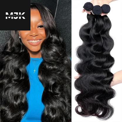 Body Wave Bundles Human Hair 16 18 20 Inch 100% Unprocessed 12A Brazilian Virgin Human Hair Extensions Quick Weave Bundles Hair Natural Black