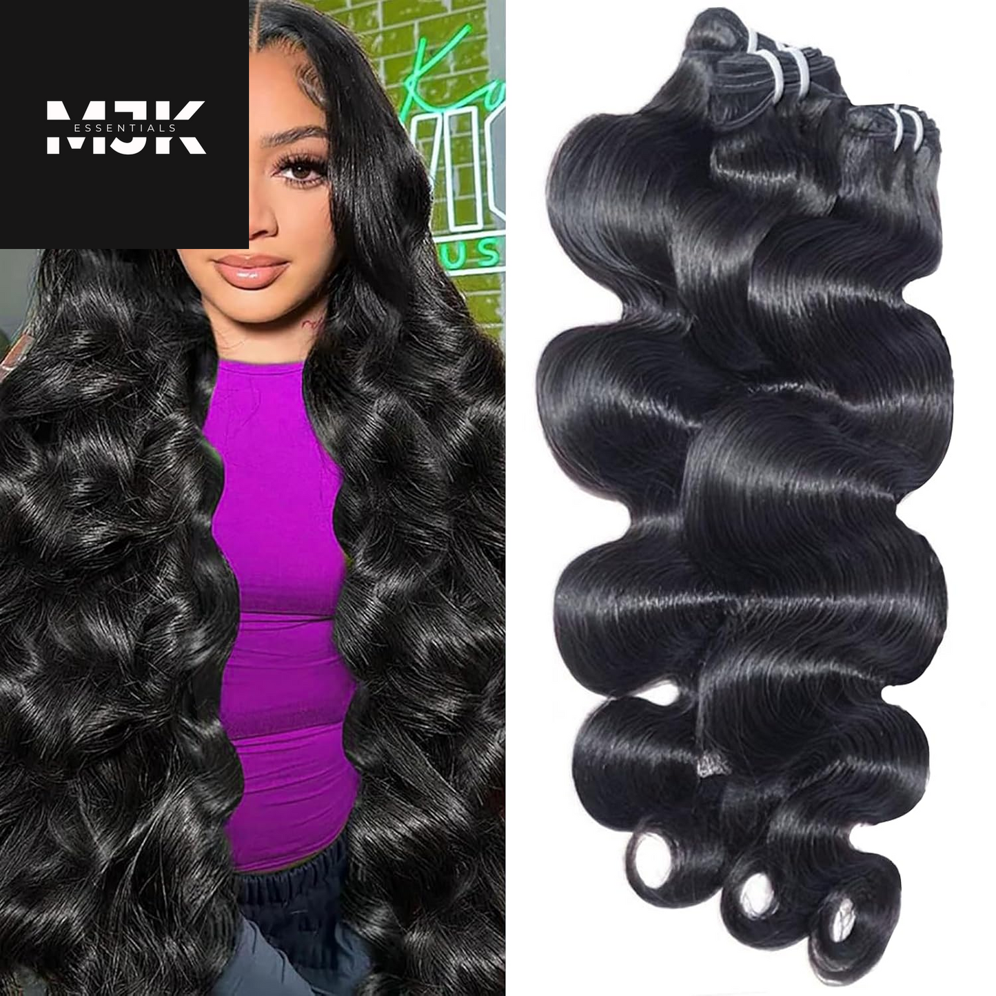 Body Wave Bundles Human Hair 18 20 22 24 Inch 12A Human Hair Bundles 100% Unprocessed Brazilian Raw Virgin Hair Extensions 4 Bundles Weave Bundles Natural Black