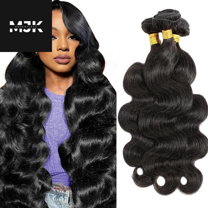 12A Human Hair Bundles 22 24 26 Inch Body Wave Bundles Human Hair 100% Unprocessed Brazilian Virgin Hair 3 Bundles Human Hair Body Wave Quick Weave Bundles Hair Extensions Natural Black