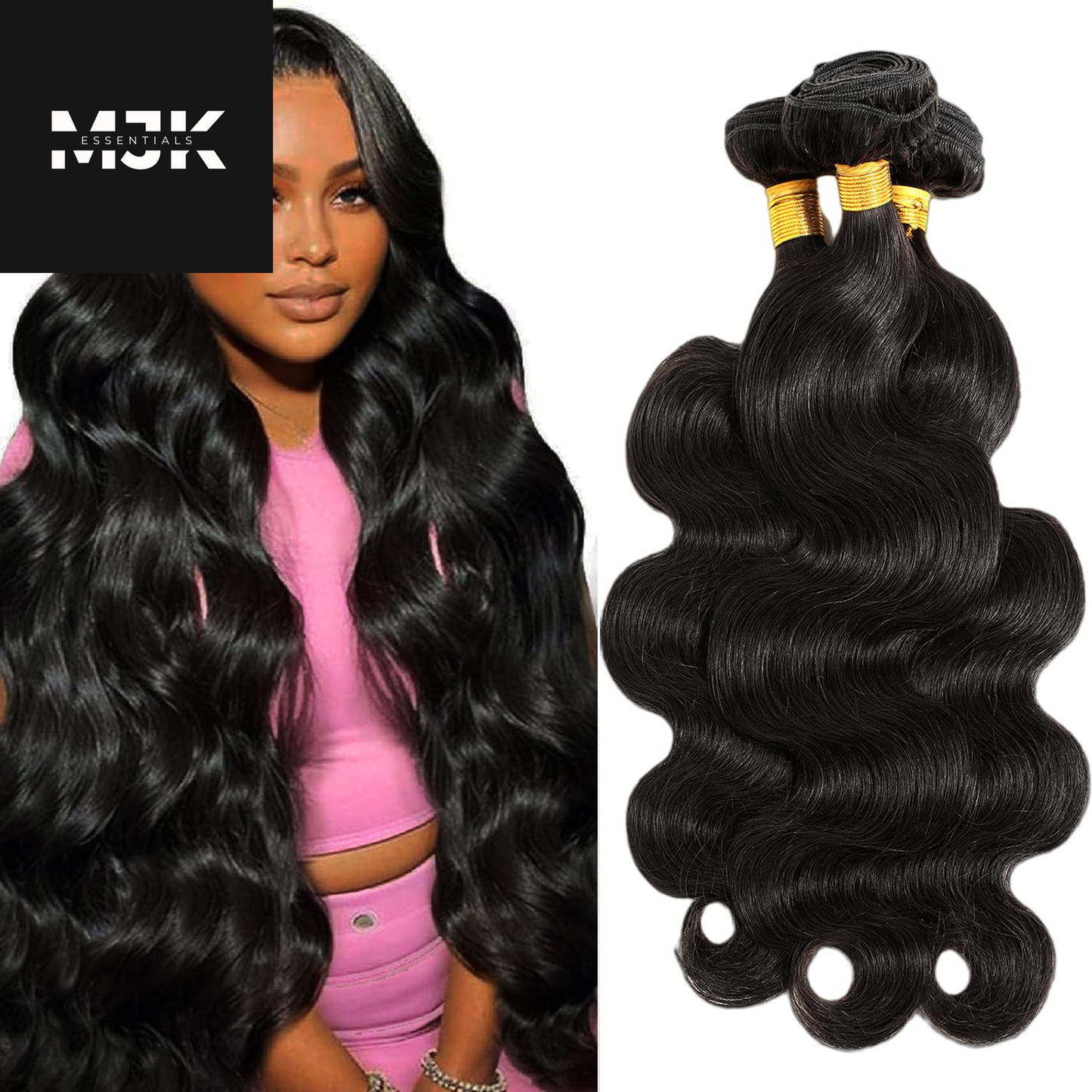 12A Human Hair Bundles 22 24 26 Inch Body Wave Bundles Human Hair 100% Unprocessed Brazilian Virgin Hair 3 Bundles Human Hair Body Wave Quick Weave Bundles Hair Extensions Natural Black