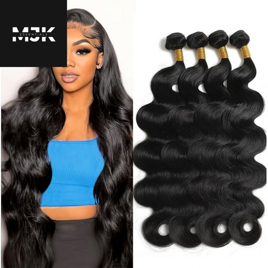 12A Body Wave Bundles Human Hair 18 20 22 24 Inch Human Hair Bundles 100% Unprocessed Brazilian Virgin Hair Bundles Human Hair Body Wave 4 Bundles Human Hair Extensions Real Human Hair Natural Black