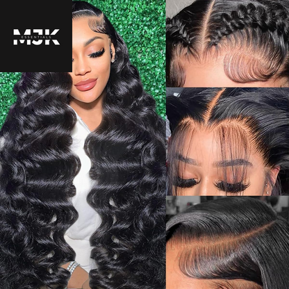 30 Inch 13X6 Lace Front Wigs Human Hair Body Wave Human Hair Wig HD Lace Frontal Glueless Wigs Human Hair Pre Plucked with Baby Hair 180 Density Natural Black