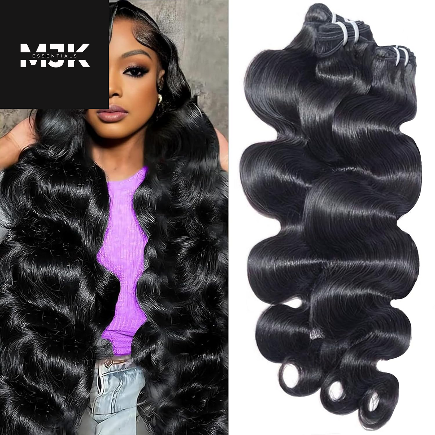 Body Wave Bundles Human Hair 18 20 22 24 Inch 12A Human Hair Bundles 100% Unprocessed Brazilian Raw Virgin Hair Extensions 4 Bundles Weave Bundles Natural Black