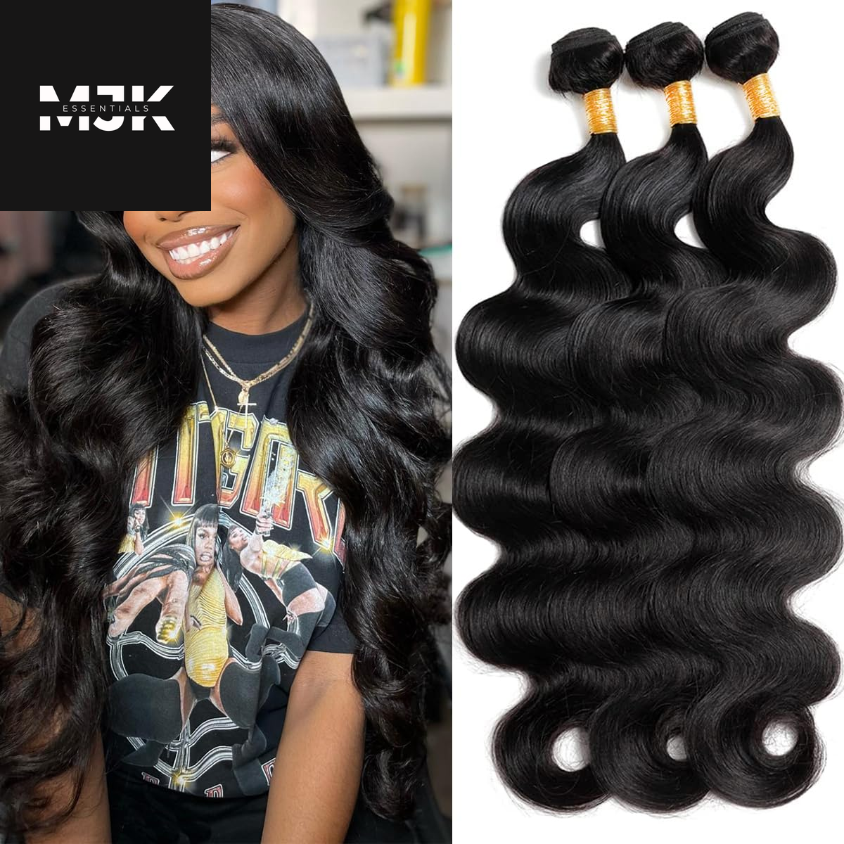 12A Human Hair Bundles 20 22 24 26 Inch Body Wave Bundles Human Hair 100% Unprocessed Brazilian Virgin Hair 4 Bundles Deals Human Hair Extensions Quick Weave Bundles Human Hair Natural Black