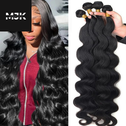 12A Human Hair Bundles 20 22 24 26 Inch Body Wave Bundles Human Hair 100% Unprocessed Brazilian Virgin Hair 4 Bundles Deals Human Hair Extensions Quick Weave Bundles Human Hair Natural Black