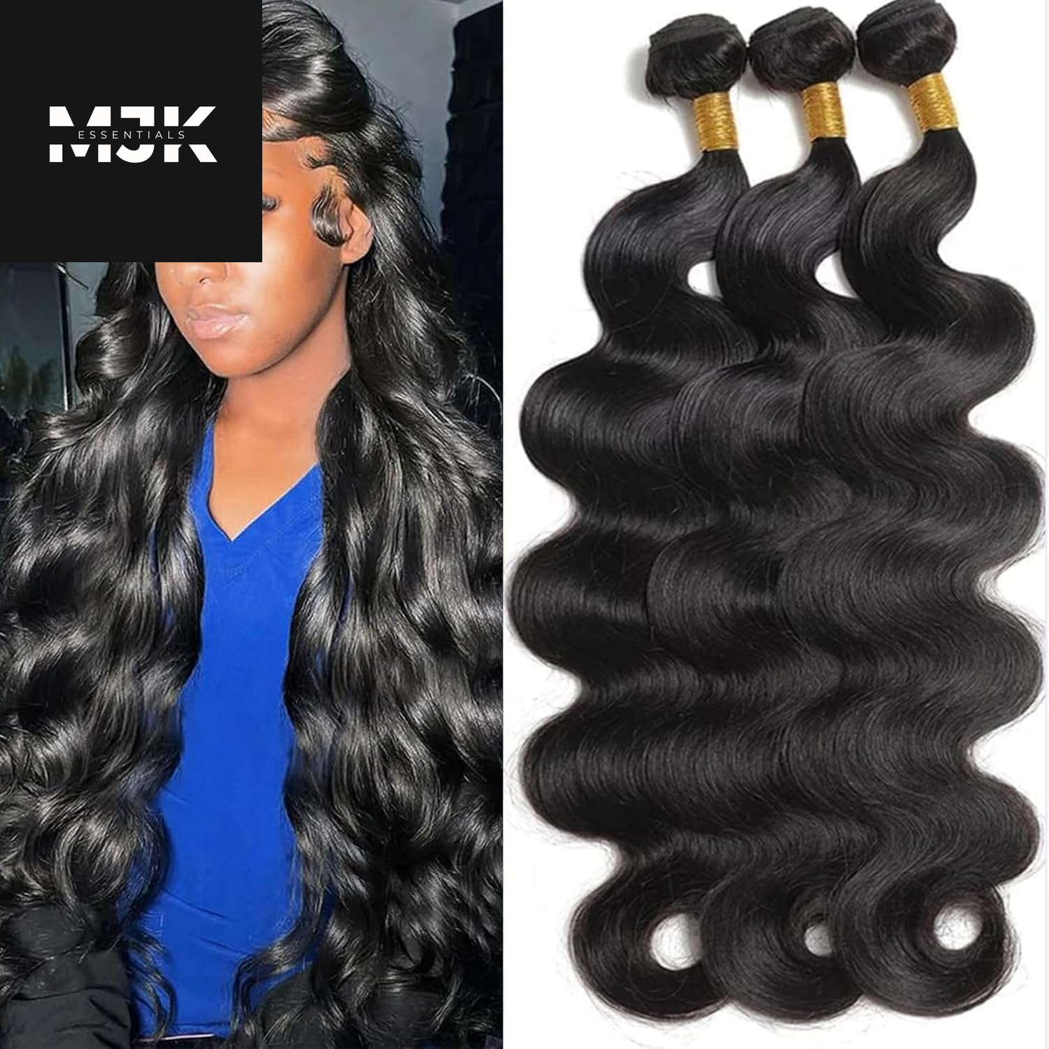 12A Human Hair Bundles 20 22 24 26 Inch Body Wave Bundles Human Hair 100% Unprocessed Brazilian Virgin Hair 4 Bundles Deals Human Hair Extensions Quick Weave Bundles Human Hair Natural Black