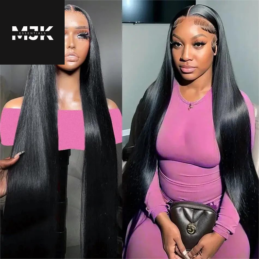 Straight Wigs Human Hair 30 Inch 13X6 Lace Front Wigs Human Hair 12A 200 Density Hd Transparent Straight Lace Front Wigs Human Hair Pre Plucked Bleached Tiny Knots Real Lace Frontal Wigs for Women