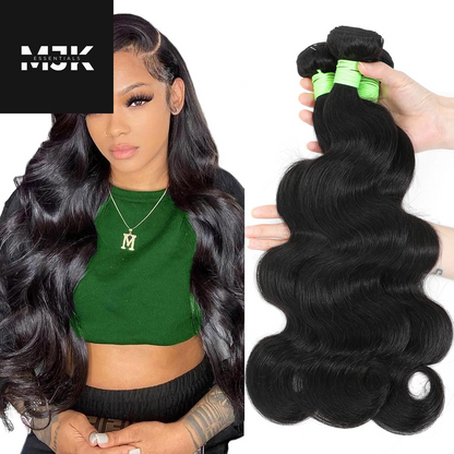 Human Hair Bundles Body Wave Bundles Human Hair 16 18 20 Inch 12A Grade 100% Unprocessed Brazilian Virgin Hair Body Wave 3 Bundles Deals Real Human Hair Extensions for Black Women Natural Black