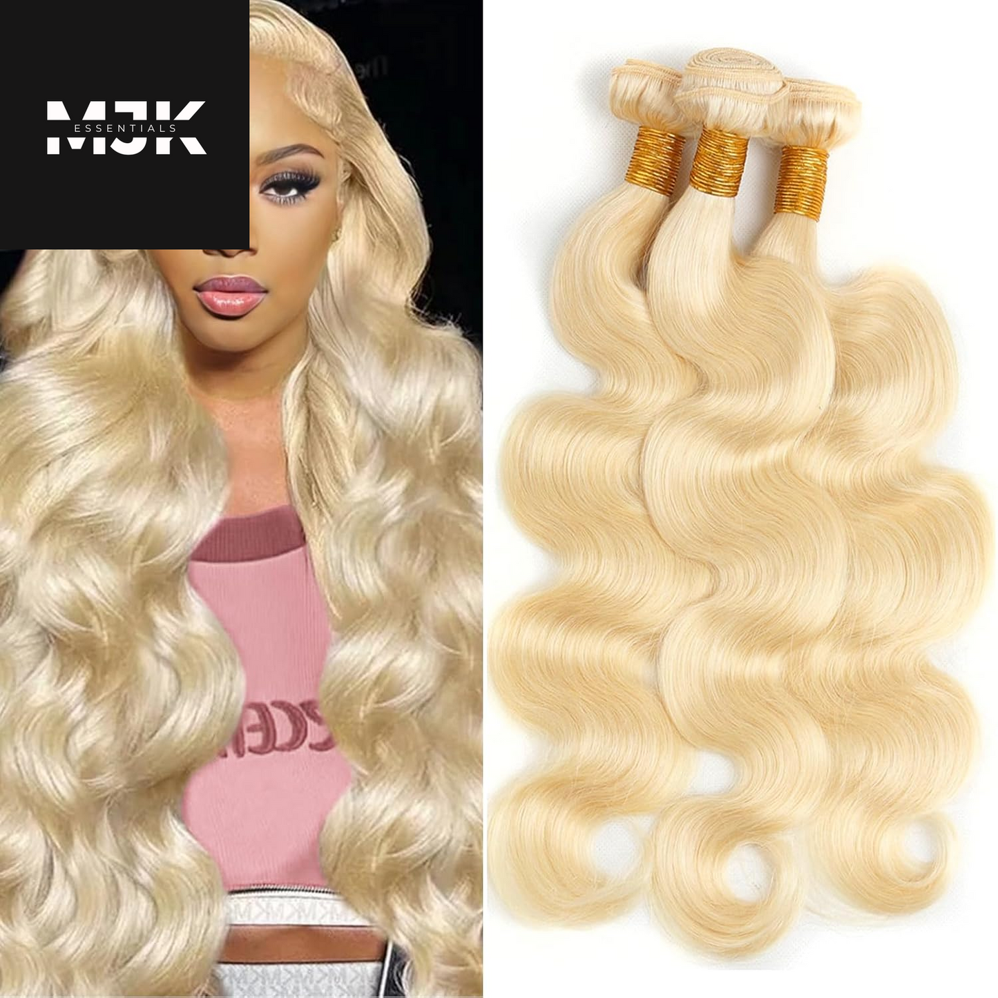 613 Bundles Human Hair 16 18 20 Inch Blonde Body Wave Bundles Human Hair 100% Unprocessed 12A Virgin Human Hair 3 Bundles 613 Body Wave Human Hair Weave Extensions