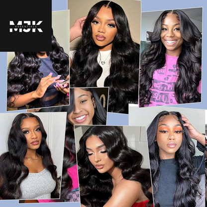 Body Wave Bundles Human Hair 16 18 20 Inch 100% Unprocessed 12A Brazilian Virgin Human Hair Extensions Quick Weave Bundles Hair Natural Black