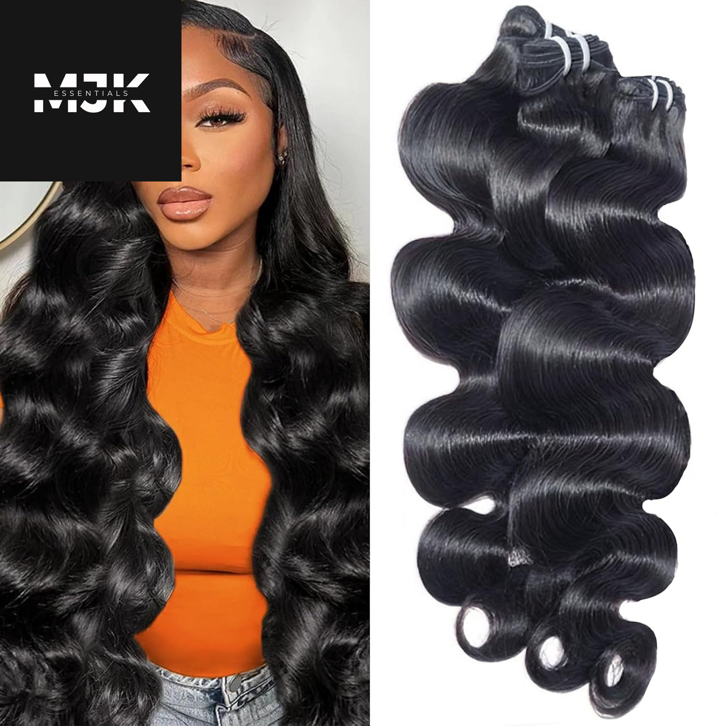 Body Wave Bundles Human Hair 18 20 22 24 Inch 12A Human Hair Bundles 100% Unprocessed Brazilian Raw Virgin Hair Extensions 4 Bundles Weave Bundles Natural Black