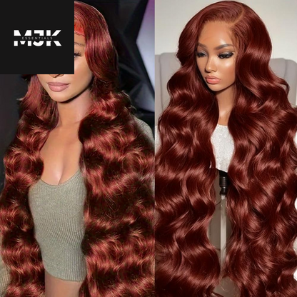 28 Inch Ombre Lace Front Wig Human Hair 1B/30 Body Wave Highlight Lace Front Wigs Human Hair Colored 13X4 Ombre Brown Wig Human Hair 200% Density Glueless HD Lace Frontal Wigs Human Hair