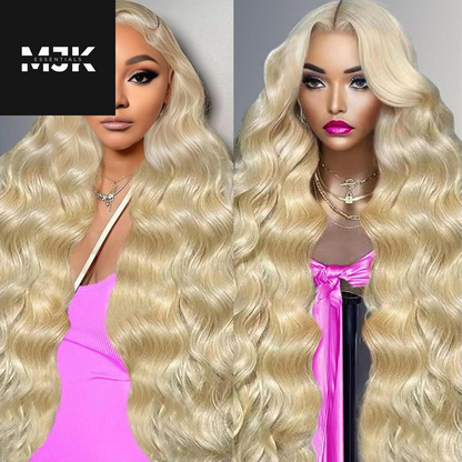 30 Inch 613 13X6 Lace Front Wig Human Hair 200 Density Body Wave Blonde Wig Human Hair Pre Plucked 613 HD Lace Frontal Wig 13X6 Body Wave Wigs with Baby Hair for Women