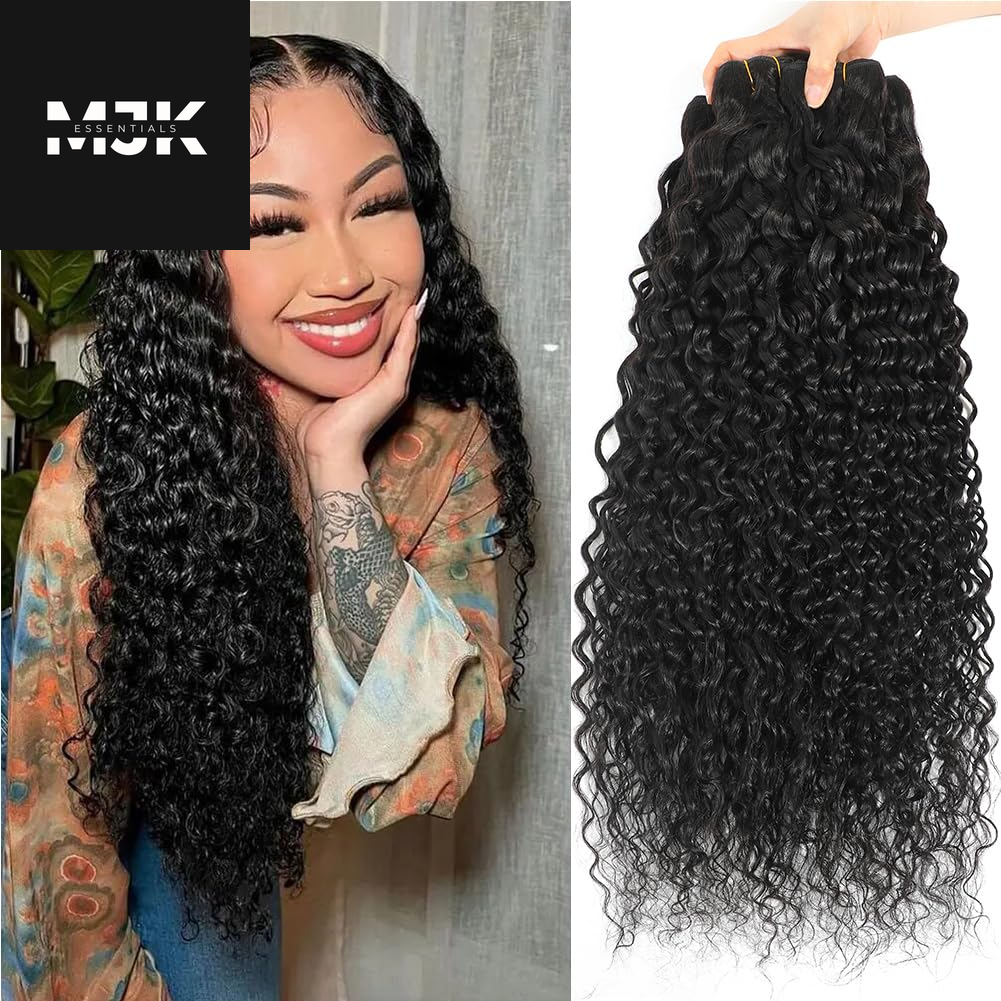 Human Hair Bundles 16 18 20 Inch 12A Brazilian Water Wave Bundles 100% Unprocessed Virgin Deep Wave Human Hair 3 Bundles/Lot Hair Weft Natural Color