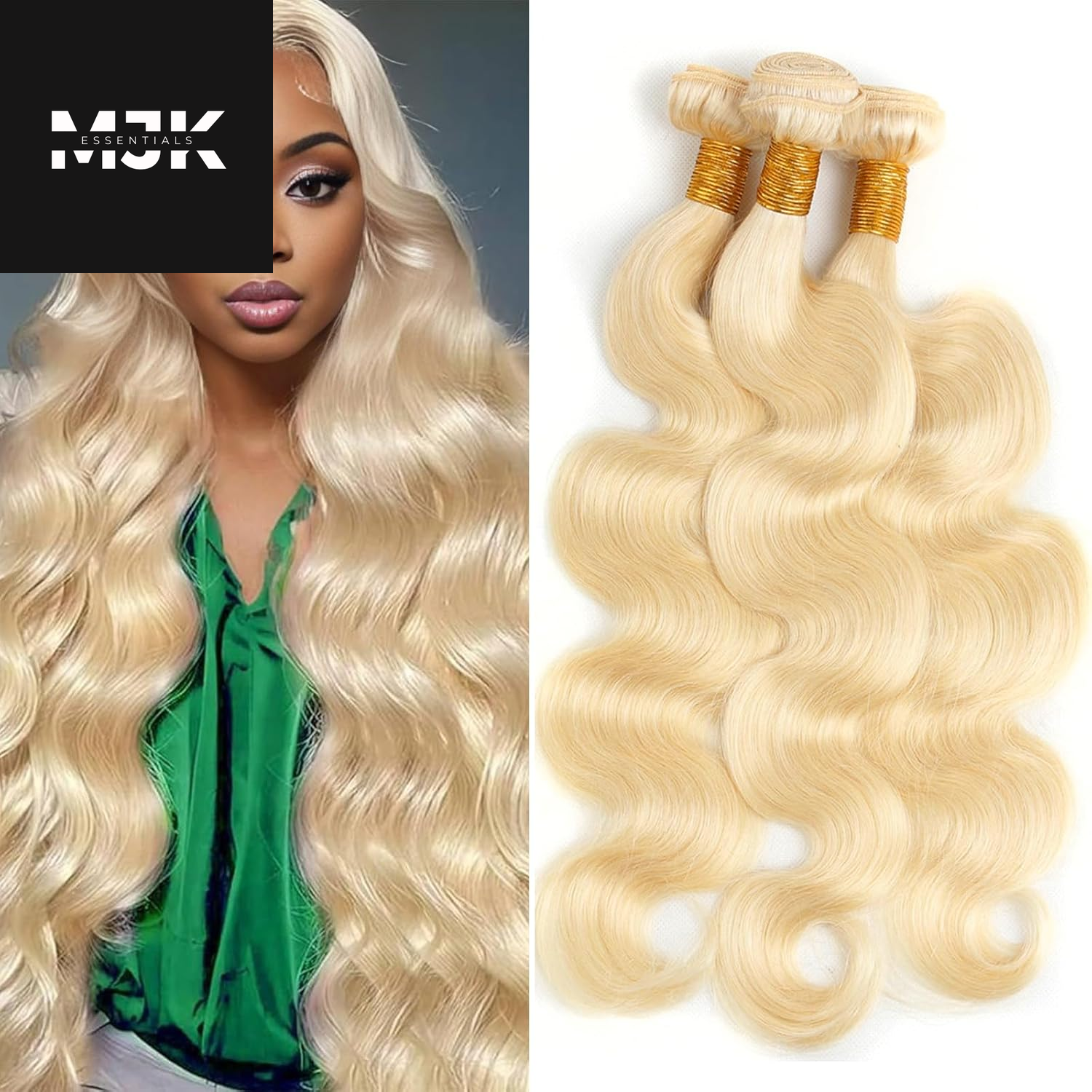 613 Bundles Human Hair 16 18 20 Inch Blonde Body Wave Bundles Human Hair 100% Unprocessed 12A Virgin Human Hair 3 Bundles 613 Body Wave Human Hair Weave Extensions