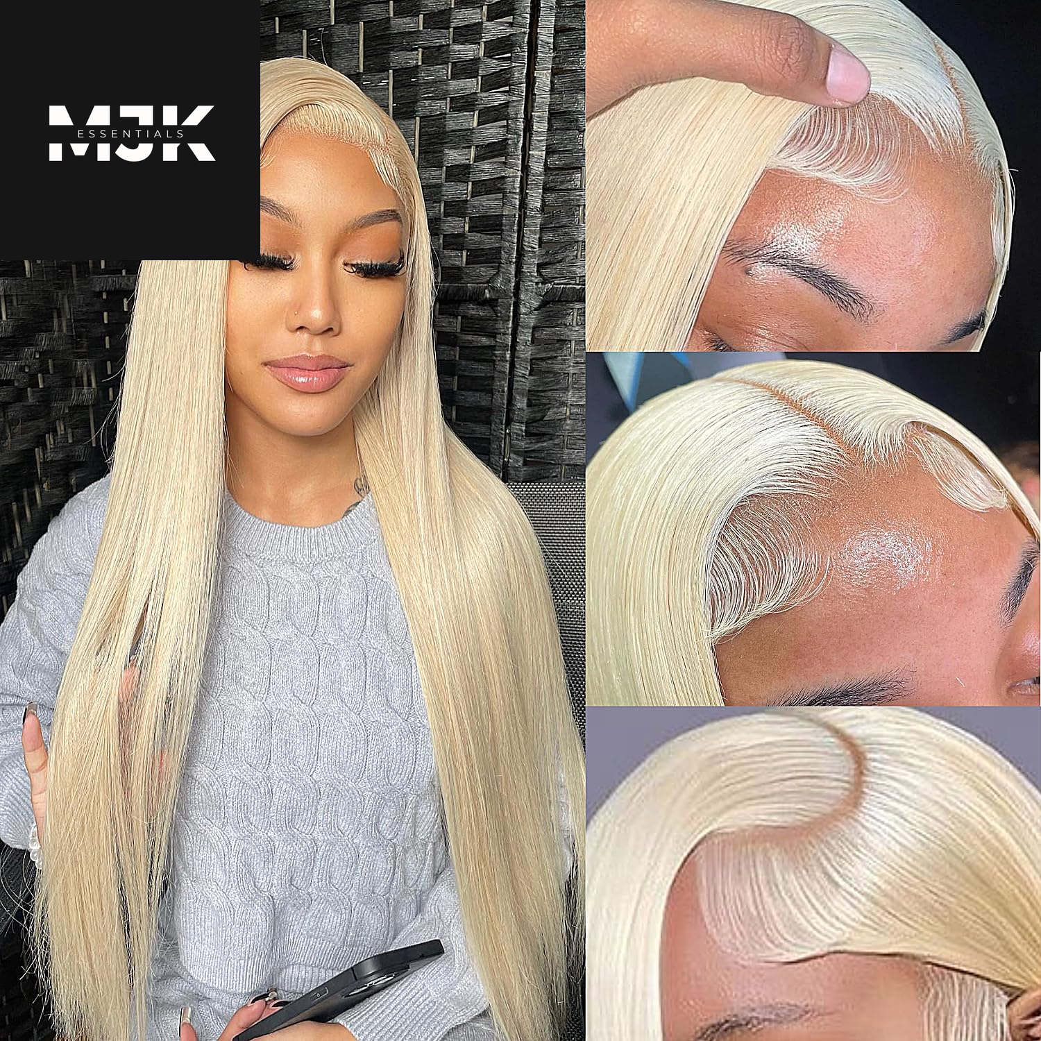 26 Inch 613 Lace Front Wig Human Hair 13X4 Blonde Straight HD Transparent Lace Frontal Wigs Human Hair Pre Plucked with Baby Hair 180% Density Blonde Glueless Wigs Human Hair