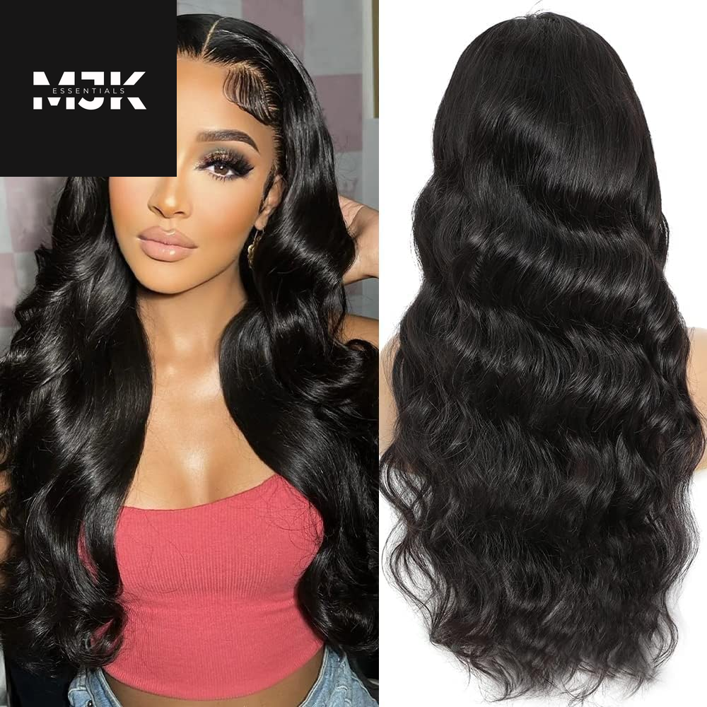 Closure Wigs Human Hair Body Wave 5X5 HD Lace Closure Wigs Human Hair Pre Plucked with Baby Hair 180% Density Brazilian Virgin Human Hair Wigs for Black Women Natural Color (Body Wave Wig, 24 Inch)