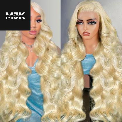 30 Inch 613 13X6 Lace Front Wig Human Hair 200 Density Body Wave Blonde Wig Human Hair Pre Plucked 613 HD Lace Frontal Wig 13X6 Body Wave Wigs with Baby Hair for Women