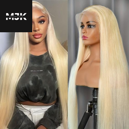 26 Inch 613 Lace Front Wig Human Hair 13X4 Blonde Straight HD Transparent Lace Frontal Wigs Human Hair Pre Plucked with Baby Hair 180% Density Blonde Glueless Wigs Human Hair