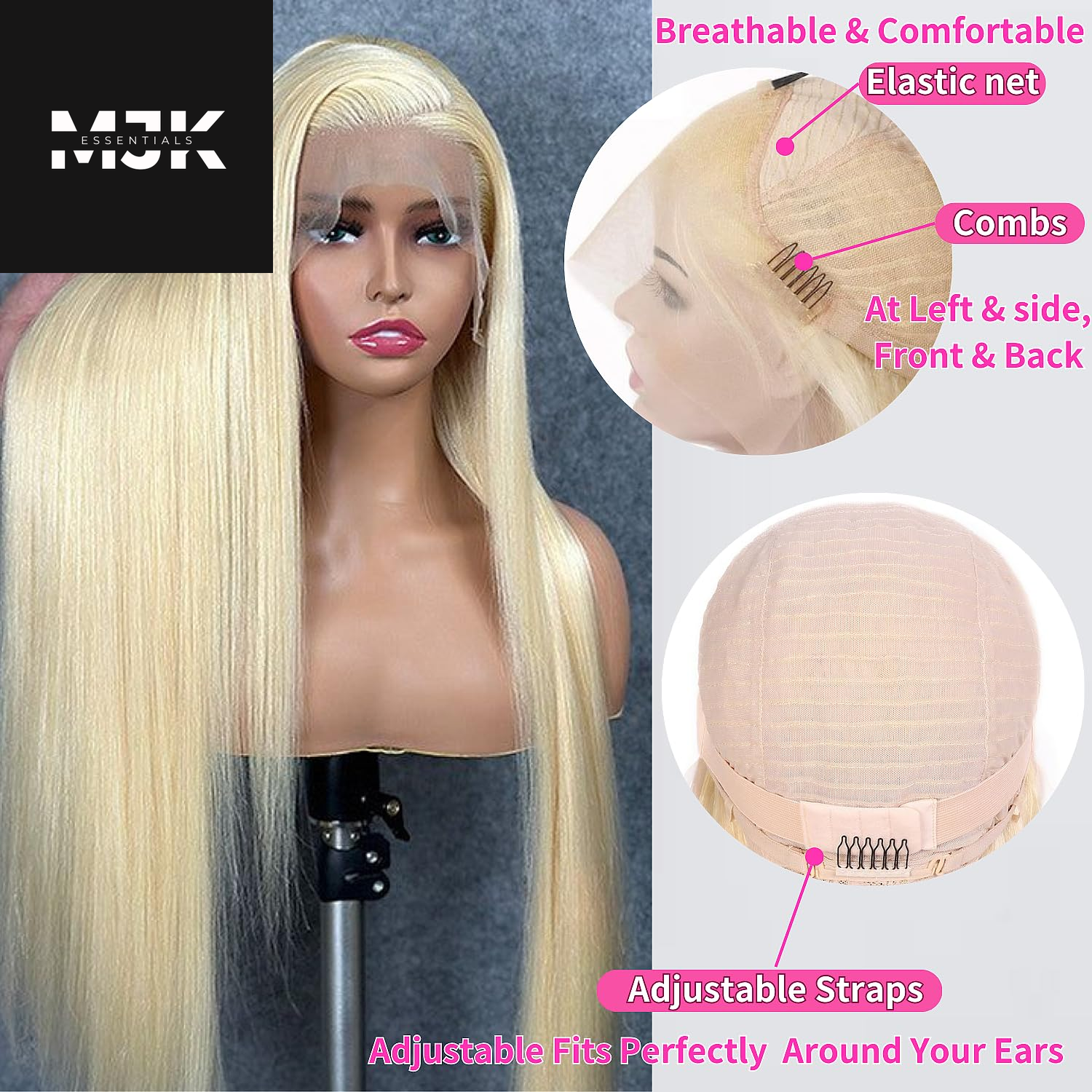 26 Inch 613 Lace Front Wig Human Hair 13X4 Blonde Straight HD Transparent Lace Frontal Wigs Human Hair Pre Plucked with Baby Hair 180% Density Blonde Glueless Wigs Human Hair