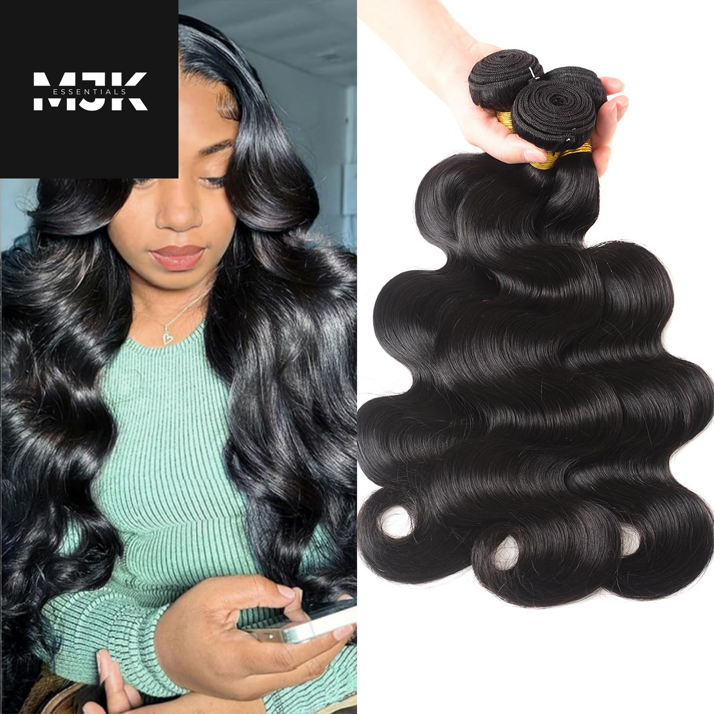 12A Human Hair Bundles 20 22 24 26 Inch Body Wave Bundles Human Hair 100% Unprocessed Brazilian Virgin Hair 4 Bundles Deals Human Hair Extensions Quick Weave Bundles Human Hair Natural Black