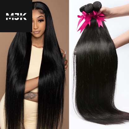 12A Straight Bundles Human Hair (22 24 26 28 Inches, Straight 4 Bundles) 100% Unprocessed Brazilian Virgin Straight Human Hair Bundles Natural Color Raw Hair