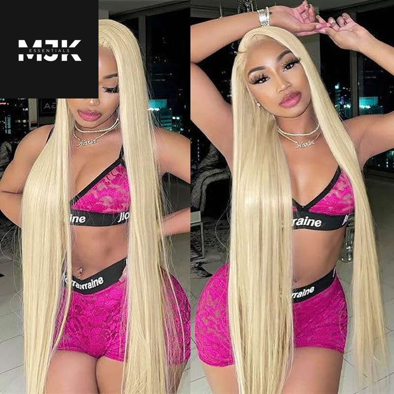 26 Inch 613 Lace Front Wig Human Hair 13X4 Blonde Straight HD Transparent Lace Frontal Wigs Human Hair Pre Plucked with Baby Hair 180% Density Blonde Glueless Wigs Human Hair