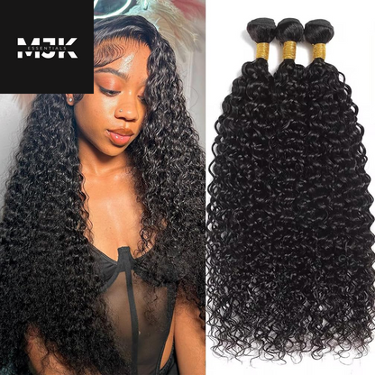 Loose Deep Wave Bundles Human Hair 4 Bundles 20 22 24 26 Inch 100% Unprocessed Brazilian Virgin Human Hair Bundles, Loose Deep Wave 4 Bundles, Can Be Dyed and Bleached Natural Black