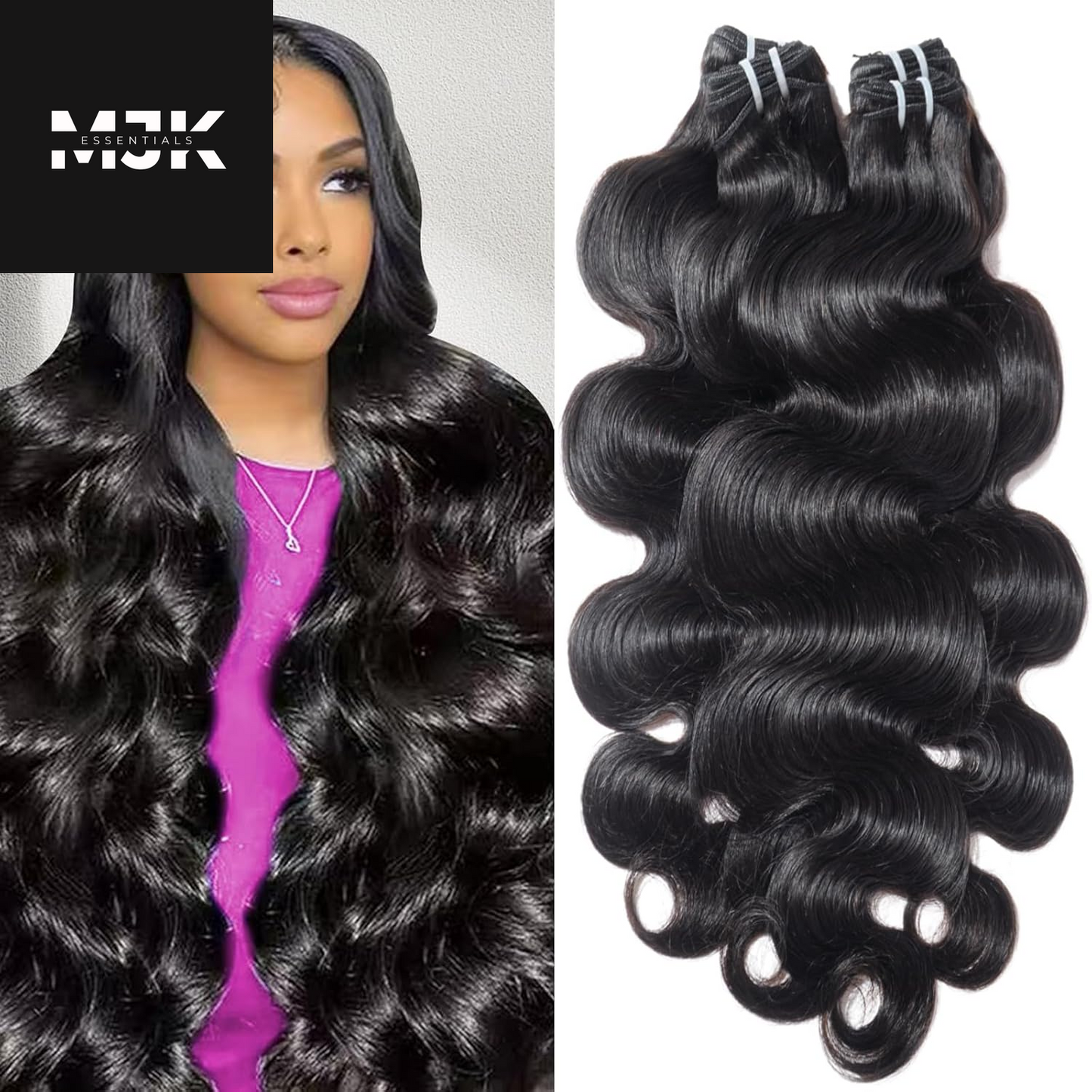 Body Wave Bundles Human Hair 18 20 22 24 Inch 12A Human Hair Bundles 100% Unprocessed Brazilian Raw Virgin Hair Extensions 4 Bundles Weave Bundles Natural Black