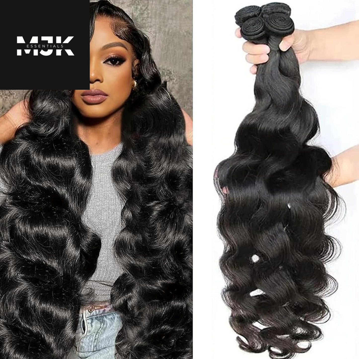 Human Hair Body Wave 4 Bundles 14 16 18 20 Inch 12A 100% Unprocessed Myanmar Soft and Full Double Welf Quick Wave Natural Color Human Hair Extensions for Women