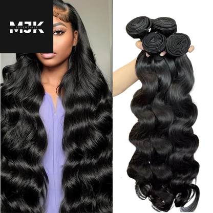 12 a Human Hair Bundles 20 22 24 26 Inch Body Wave Curly Bundles Human Hair 100% Unprocessed Brazilian Raw Virgin Hair 4 Bundles Body Wave Natural Color