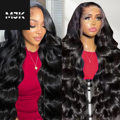 28 Inch Body Wave Lace Front Wigs Human Hair 13X4 HD Transparent Lace Frontal Wigs Human Hair 180% Density Glueless Wigs Pre Plucked with Natural Hairline Baby Hair Wigs for Black Women