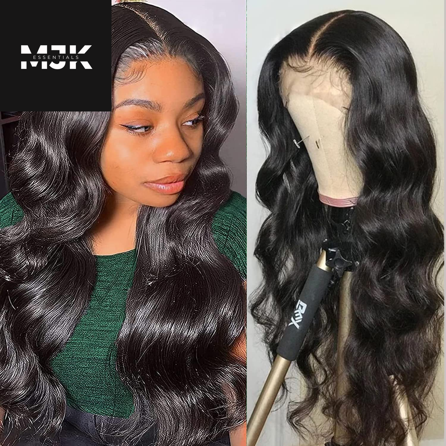 Closure Wigs Human Hair Body Wave 5X5 HD Lace Closure Wigs Human Hair Pre Plucked with Baby Hair 180% Density Brazilian Virgin Human Hair Wigs for Black Women Natural Color (Body Wave Wig, 24 Inch)