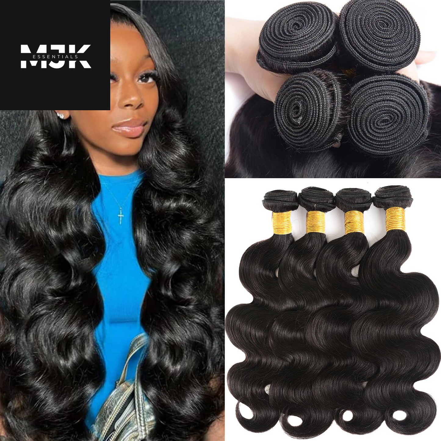 12A Human Hair Bundles 20 22 24 26 Inch Body Wave Bundles Human Hair 100% Unprocessed Brazilian Virgin Hair 4 Bundles Deals Human Hair Extensions Quick Weave Bundles Human Hair Natural Black