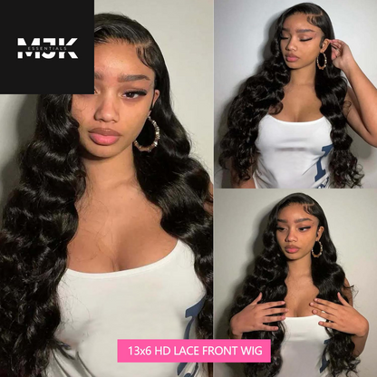 30 Inch 13X6 Lace Front Wigs Human Hair 200 Density Body Wave HD Lace Front Wigs Human Hair Pre Plucked Natural Color Glueless Wig 100% Virgin Human Hair Lace Front Wigs for Women