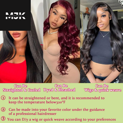 Human Hair Bundles Body Wave Bundles Human Hair 16 18 20 Inch 12A Grade 100% Unprocessed Brazilian Virgin Hair Body Wave 3 Bundles Deals Real Human Hair Extensions for Black Women Natural Black