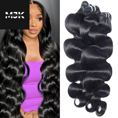 Body Wave Bundles Human Hair 18 20 22 24 Inch 12A Human Hair Bundles 100% Unprocessed Brazilian Raw Virgin Hair Extensions 4 Bundles Weave Bundles Natural Black