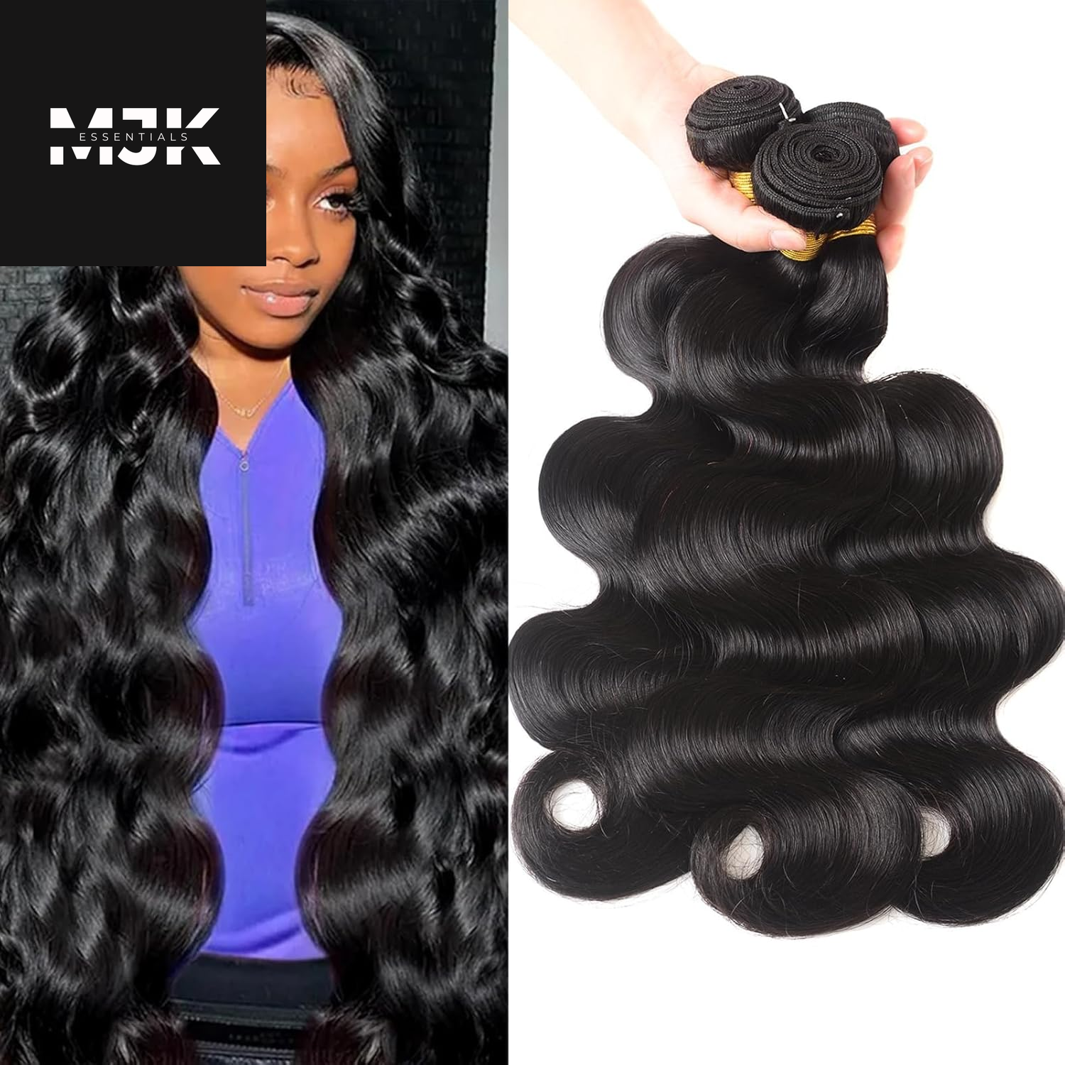 12A Human Hair Bundles 20 22 24 26 Inch Body Wave Bundles Human Hair 100% Unprocessed Brazilian Virgin Hair 4 Bundles Deals Human Hair Extensions Quick Weave Bundles Human Hair Natural Black