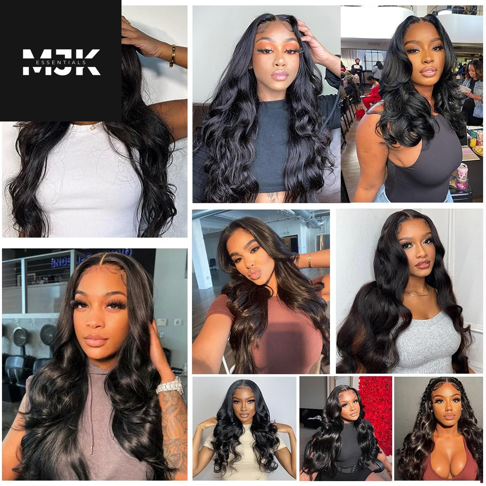 Closure Wigs Human Hair Body Wave 5X5 HD Lace Closure Wigs Human Hair Pre Plucked with Baby Hair 180% Density Brazilian Virgin Human Hair Wigs for Black Women Natural Color (Body Wave Wig, 24 Inch)