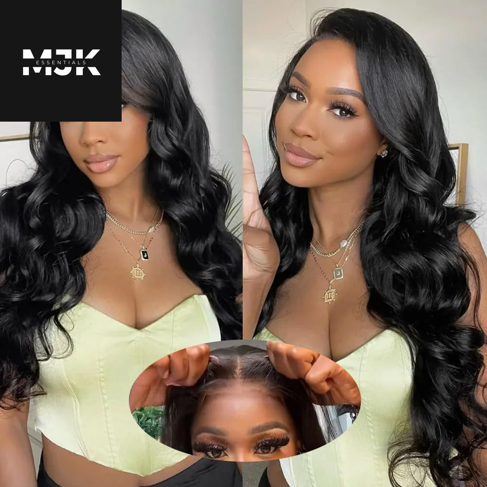 28 Inch 5X5 HD Lace Closure Wigs Human Hair Wear and Go Glueless Wigs Human Hair Pre Plucked Pre Cut 180% Density Body Wave Lace Front Wigs Human Hair for Women