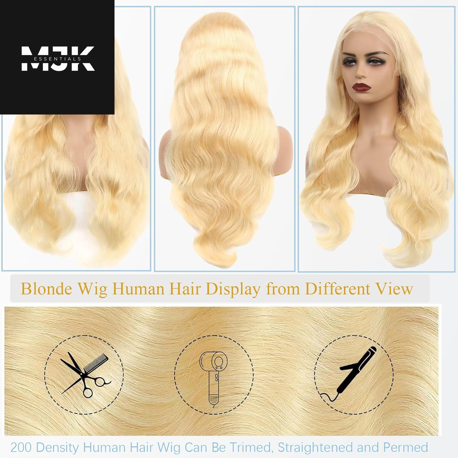 30 Inch 613 13X6 Lace Front Wig Human Hair 200 Density Body Wave Blonde Wig Human Hair Pre Plucked 613 HD Lace Frontal Wig 13X6 Body Wave Wigs with Baby Hair for Women